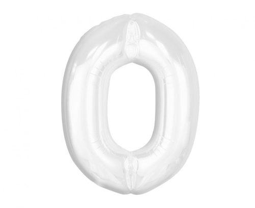 BandC White, Fehér 0-ás szám fólia lufi 92 cm