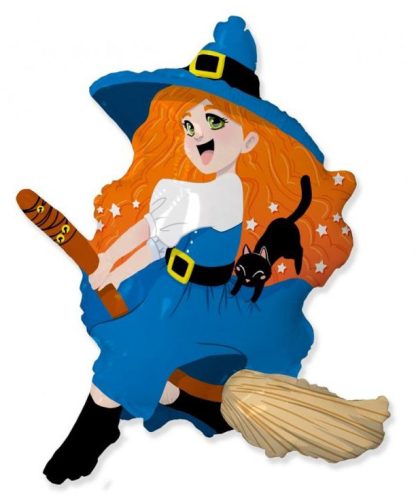 Witch on Broom, Boszorkány fólia lufi 104 cm