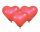 Valentine, Piros Szív léggömb, lufi 3 db-os 10 inch (25 cm)