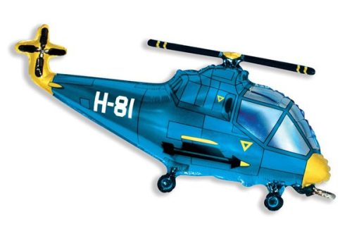 Helicopter Blue, Helikopter fólia lufi 36 cm (WP)