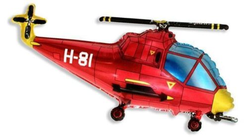 Helicopter Red, Helikopter fólia lufi 36 cm (WP)