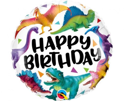 Dinoszaurusz Happy Birthday Dinosaurs fólia lufi 46 cm