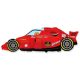 Formula 1 Red, Versenyautó fólia lufi 61 cm (WP)