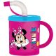 Disney Minnie szívószálas bögre, műanyag 210 ml