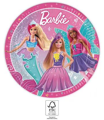 Barbie Fantasy papírtányér 8 db-os 23 cm FSC