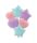 Pastel Blue Pink Lilac szív, csillag fólia lufi 6 db-os szett 46 cm