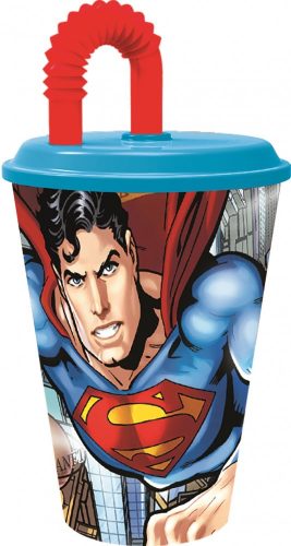 Superman Savior szívószálas pohár, műanyag 430 ml