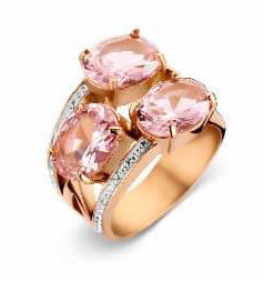 Victoria Rose gold színű fehér, rózsaszín köves gyűrű