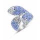Victoria Ezüst színű kék, fehér köves szirom gyűrű